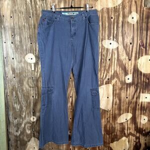 Y2K Mudd Jeans Flared Cargo Pants Size 13 (34x32)